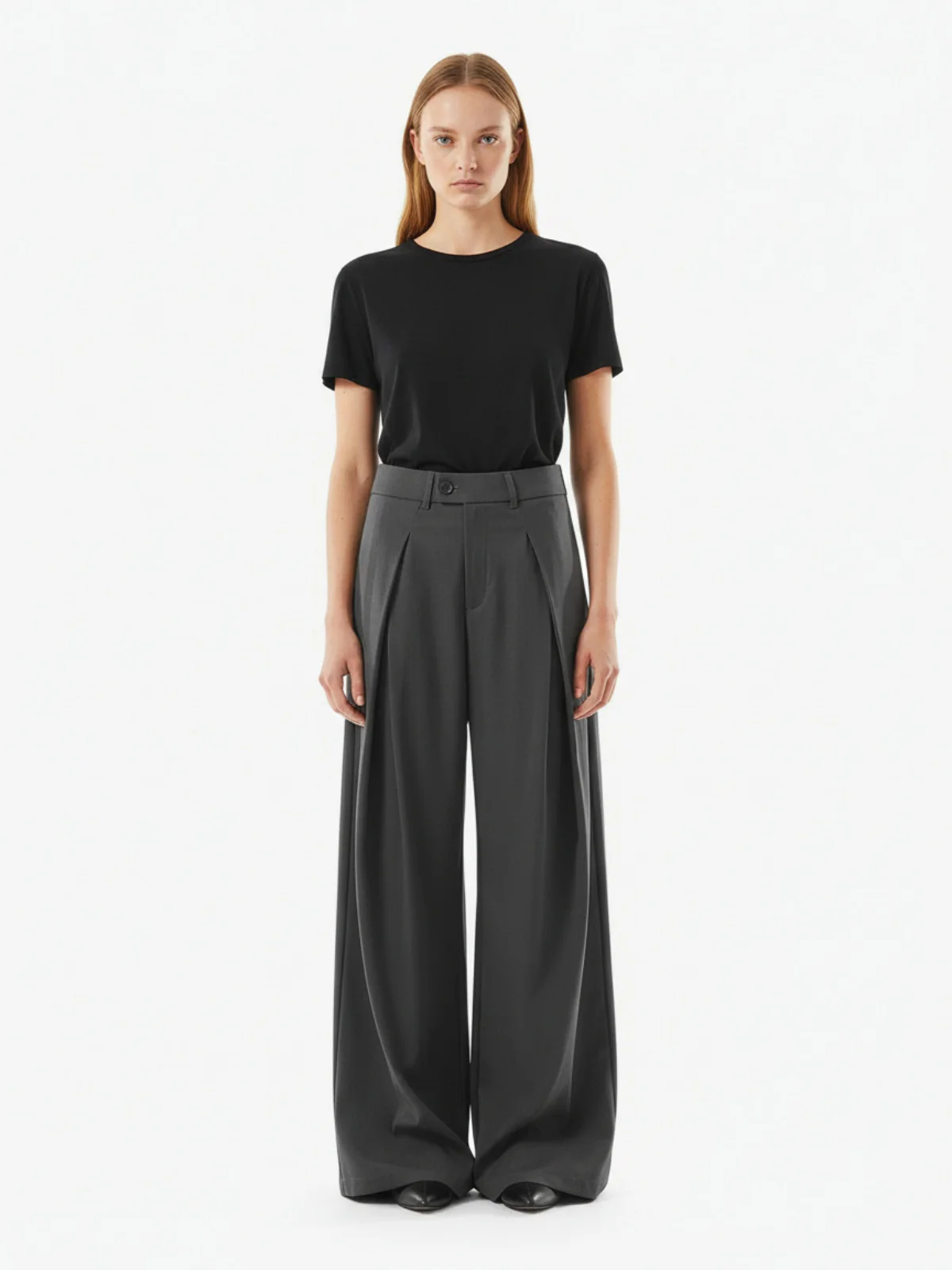 Pleated Drape Bootcut Suit Pants - Image 3