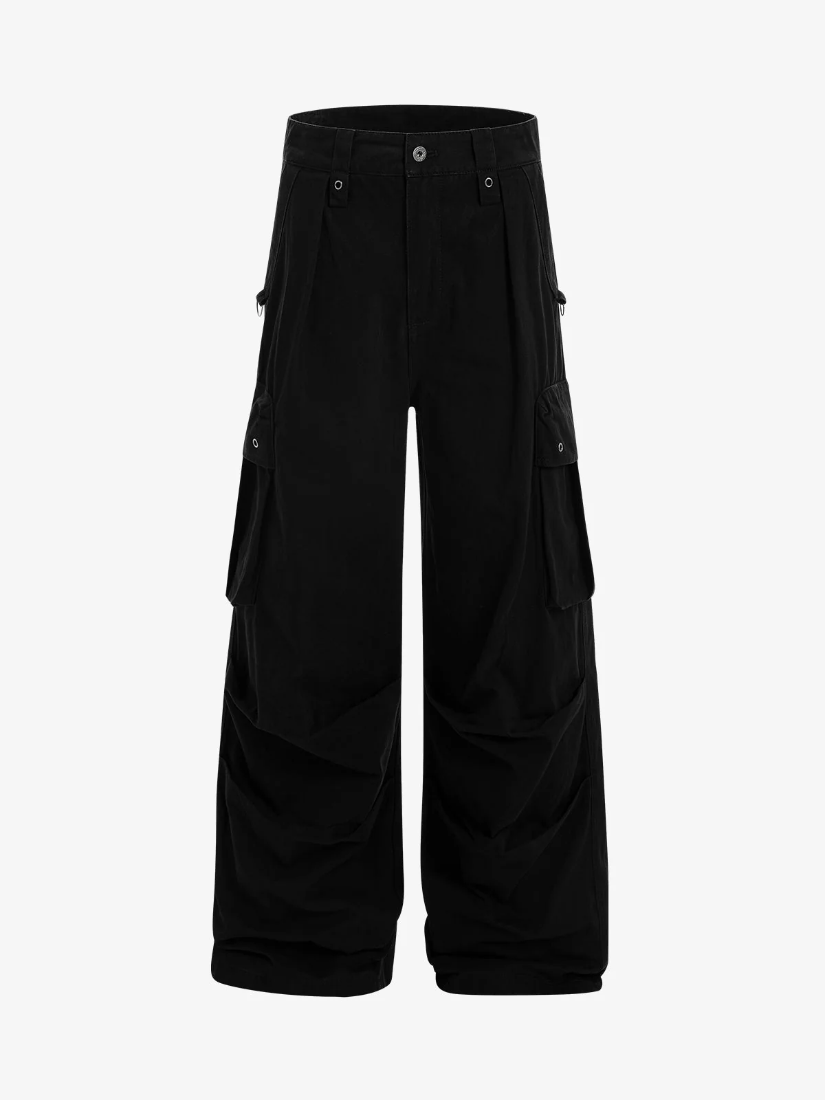 Pleated Multi Pocket Cargo Wide Leg Pants - Image 2