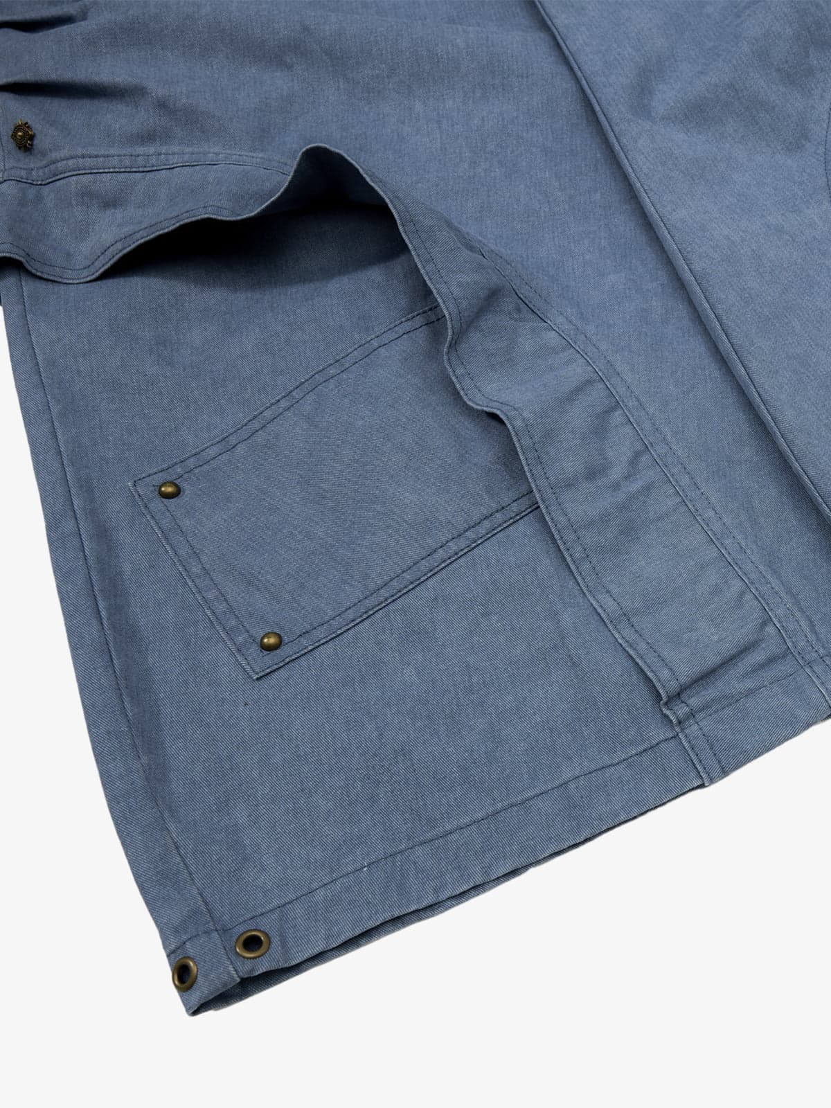 Pleated Panel Curved Leg Cargo Cotton Pants - Image 9