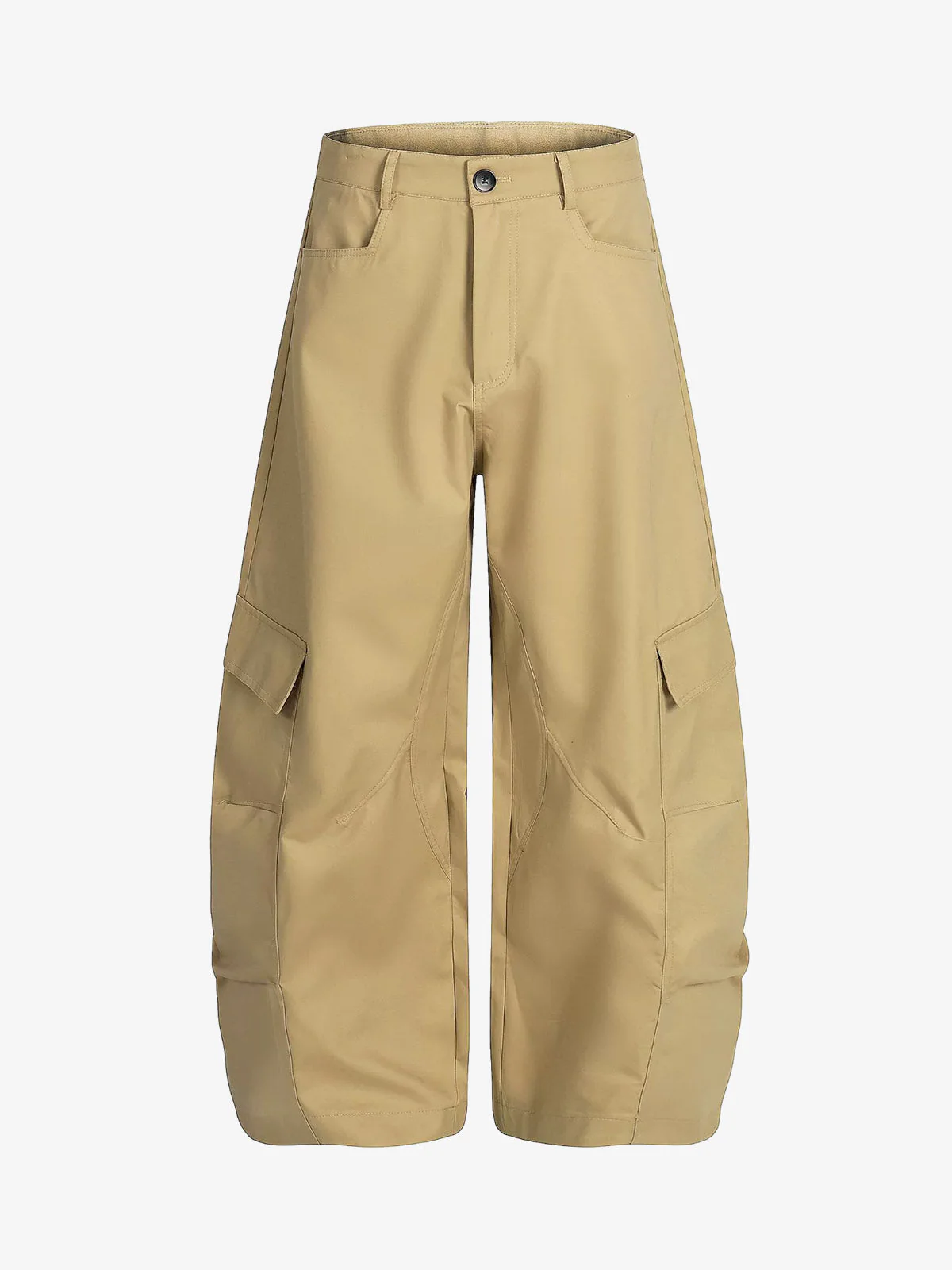 Pleated Utility Pocket Wide Leg Cropped Cargo Pants