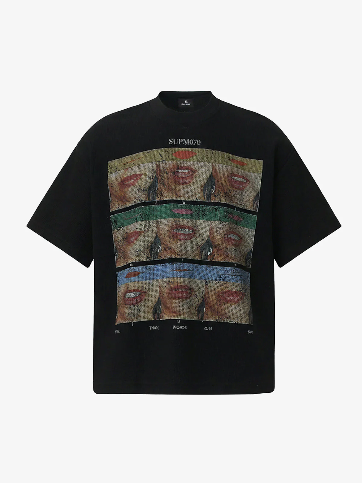 Pop Art Lip Print Graphic T-Shirt - Image 2
