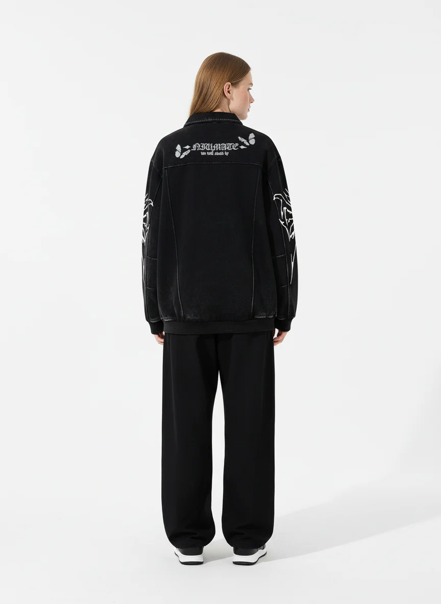 Punk Gothic Butterfly Graphic Streetwear Jacket - Image 4