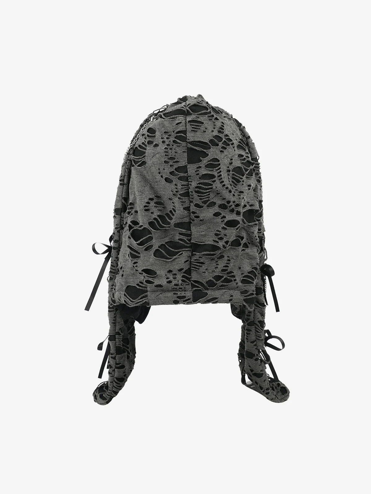 Punk Gothic Lace-Up Bow Earflap Trapper Hat - Image 4