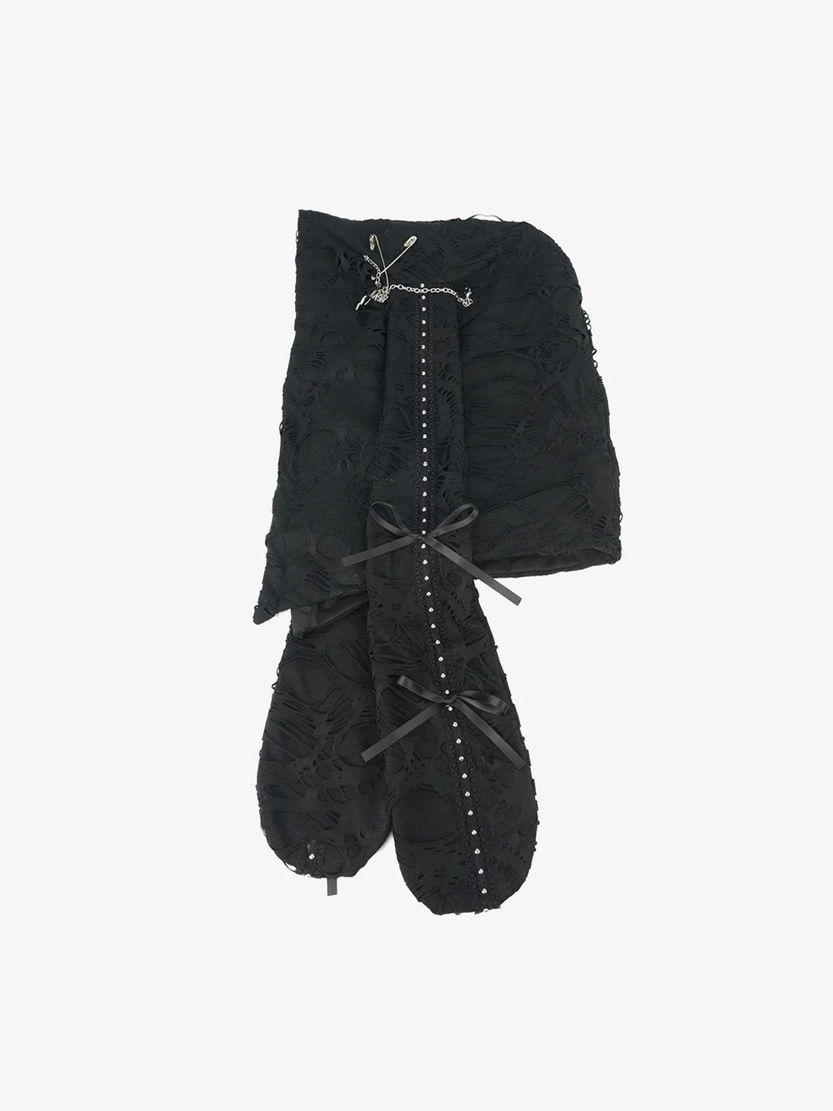 Punk Gothic Lace-Up Bow Earflap Trapper Hat - Image 5