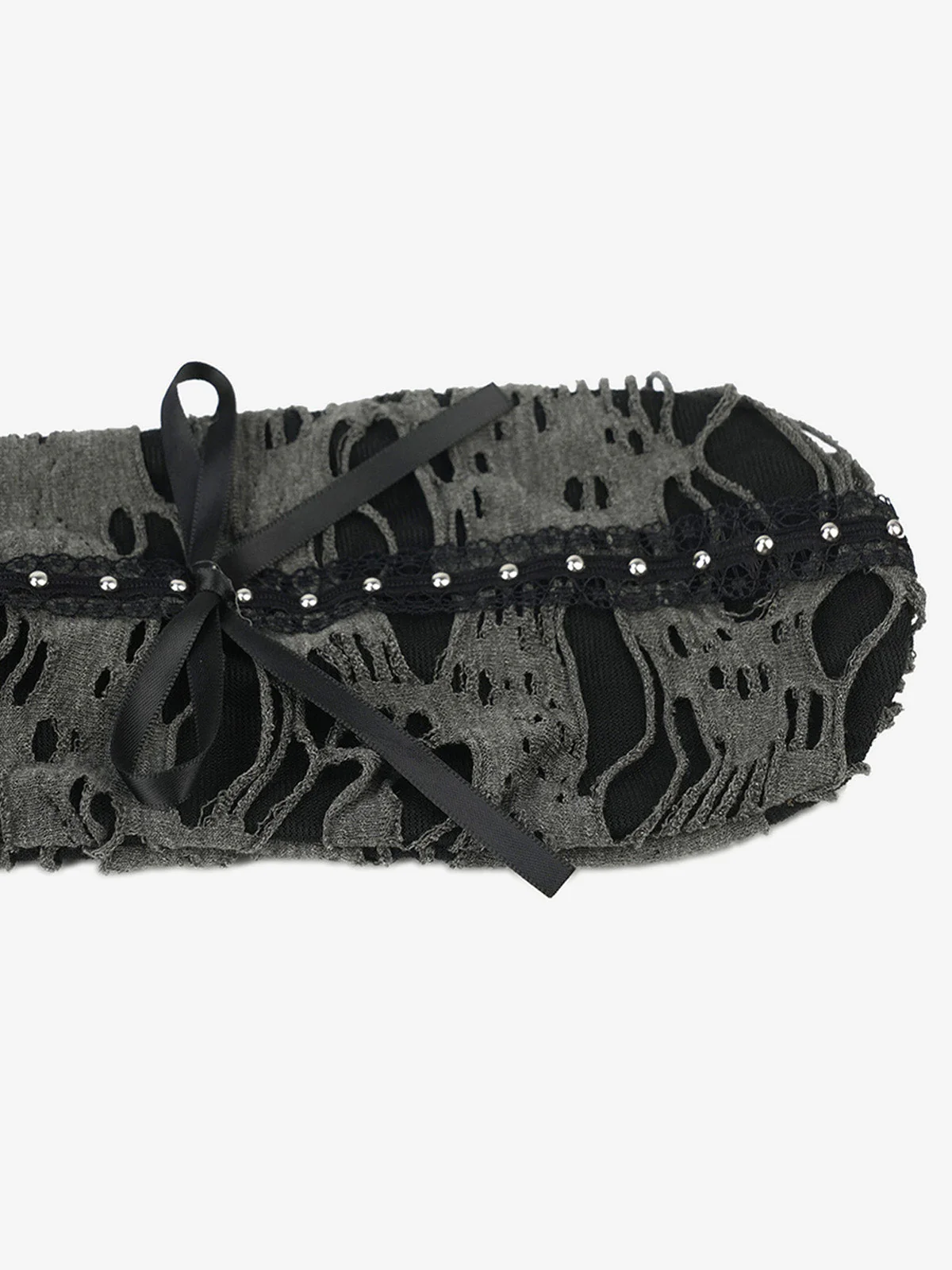 Punk Gothic Lace-Up Bow Earflap Trapper Hat - Image 9