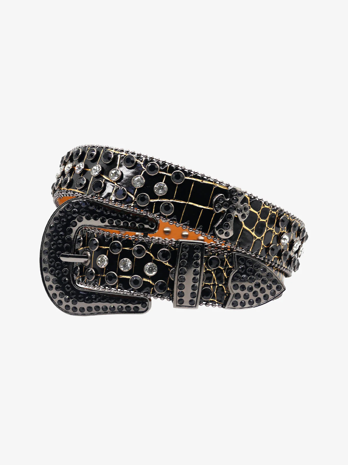 Punk Style Leather Hotflix  Rhinestone Belt - Image 2