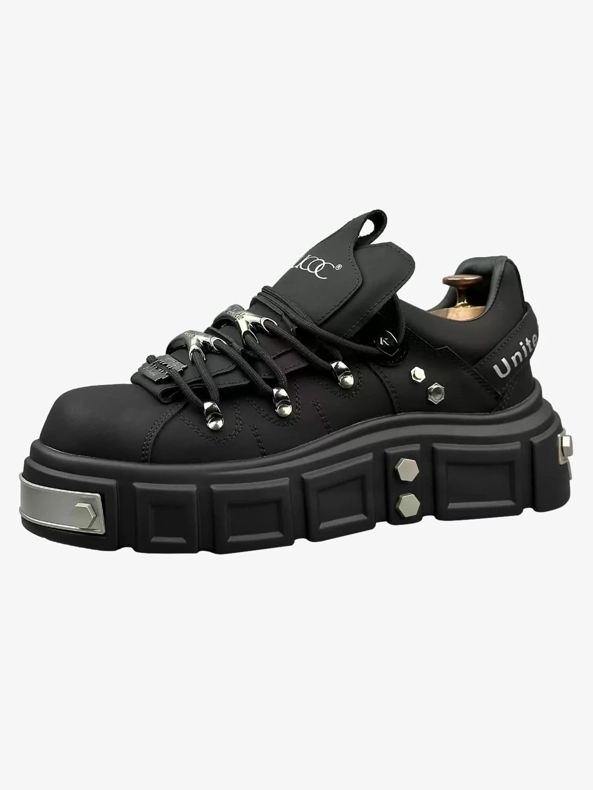 Punk Style Rivet Derby Shoes - Image 2