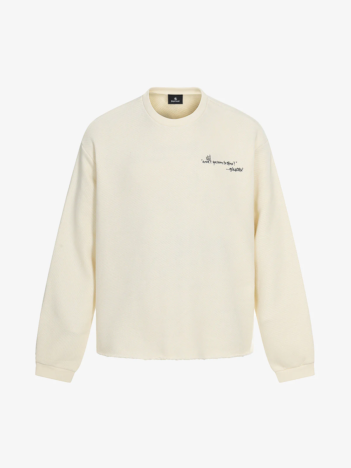 Raw Hem Clean-Fit Crew Neck Pullover - Image 2