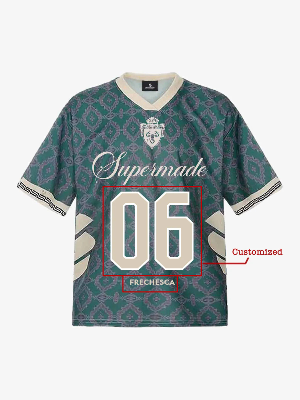 Retro Baroque Pattern Jersey Design Customization T-Shirt