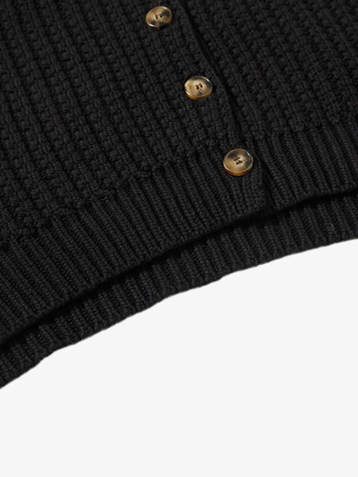 Retro Cable Knit Button-Up Collared Cardigan Sweater - Image 12