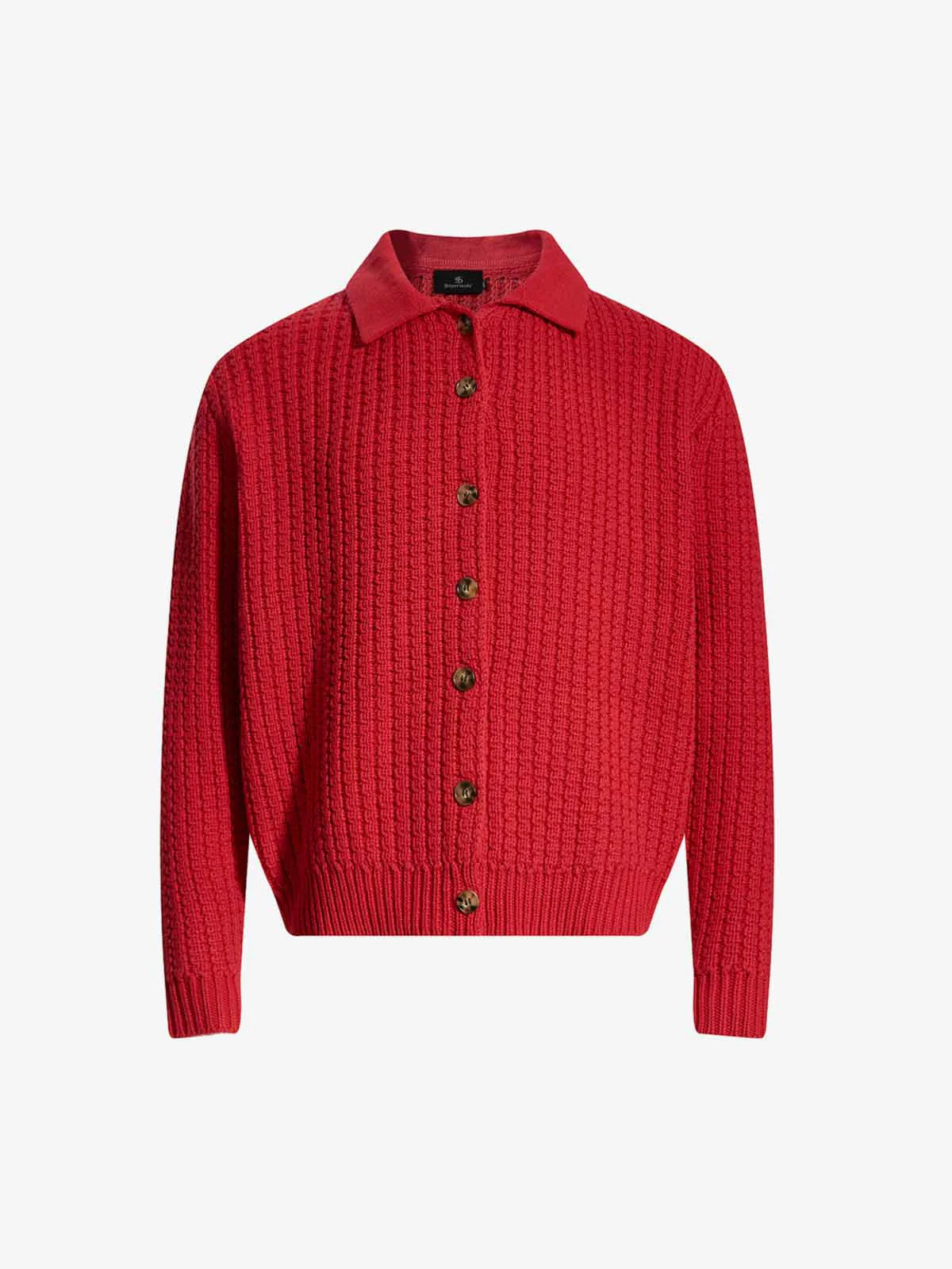 Retro Cable Knit Button-Up Collared Cardigan Sweater - Image 5