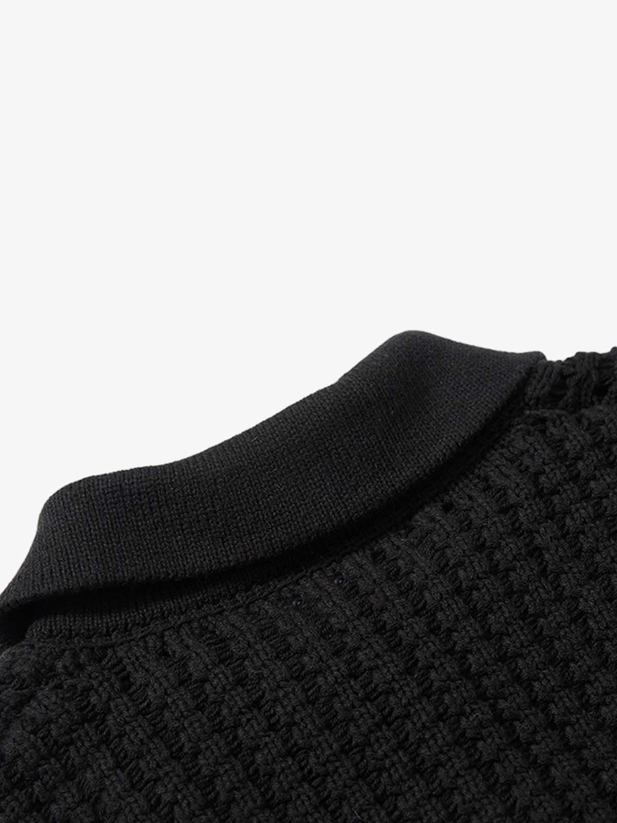 Retro Cable Knit Button-Up Collared Cardigan Sweater - Image 9