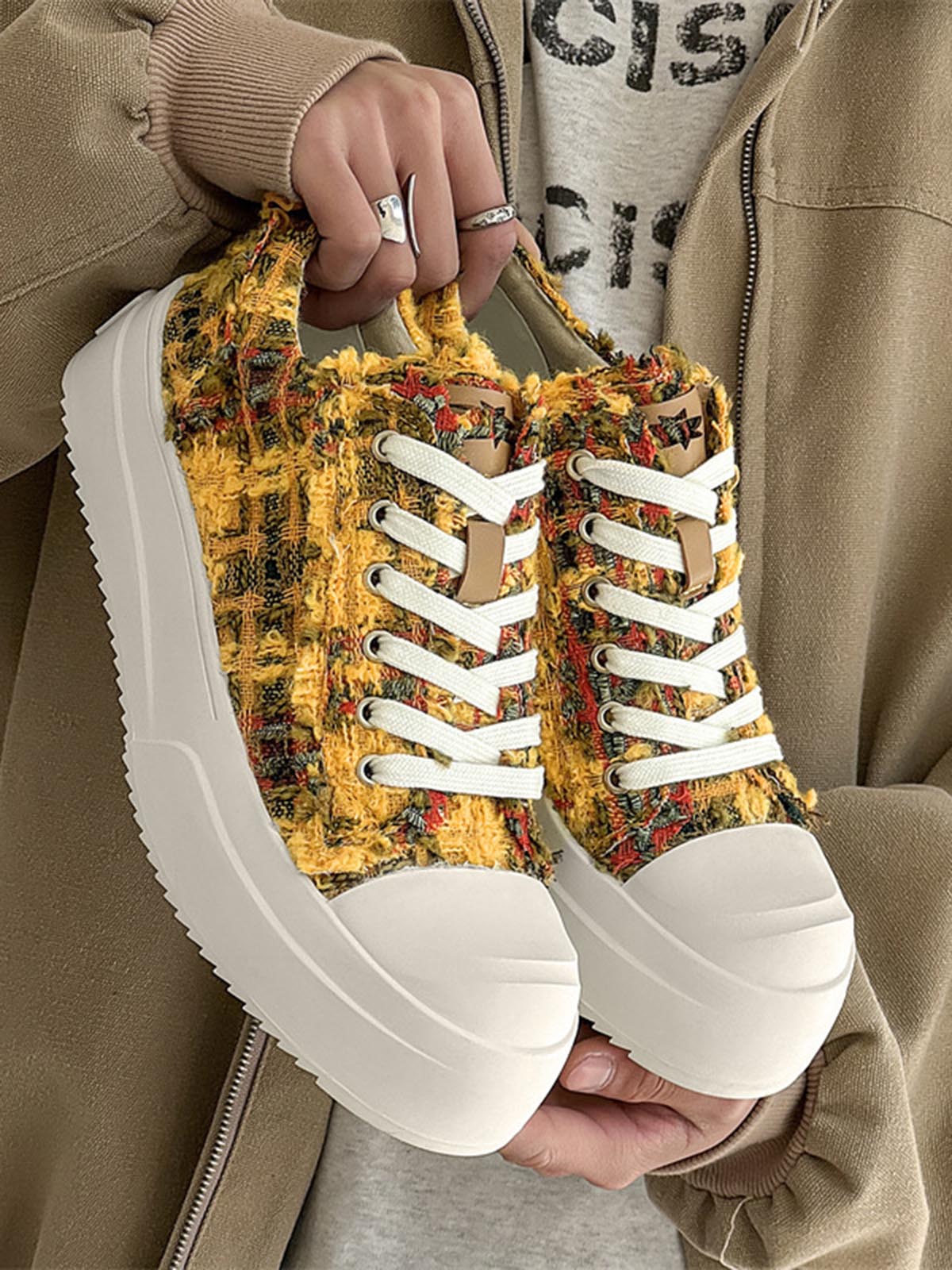 Retro Canvas Irregular Sneakers - Image 2
