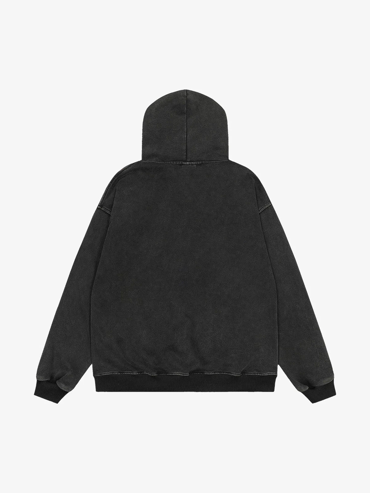 Retro Chain-Decorated Washed Fur Collar Hooded Jacket - Image 6