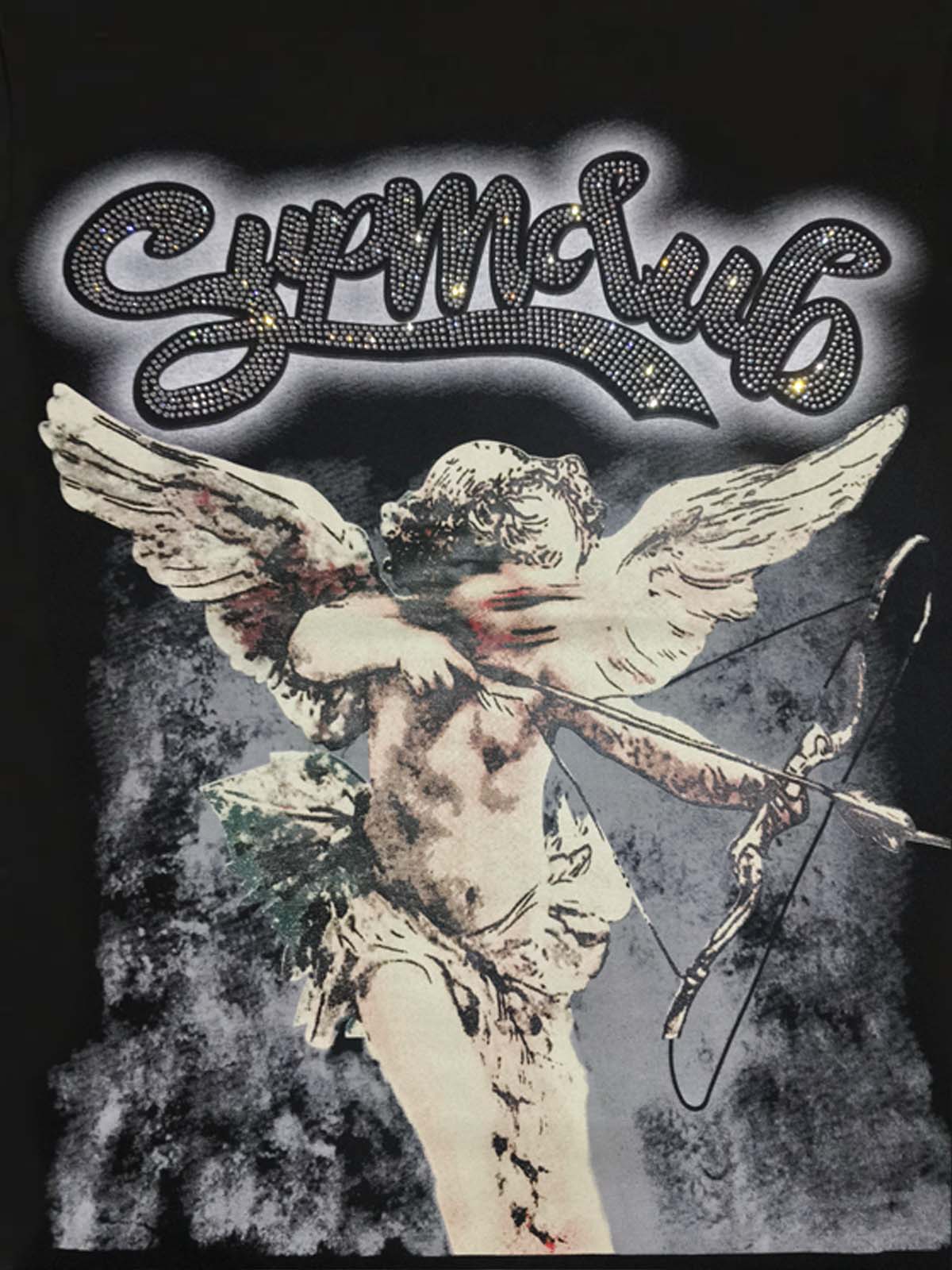 Retro Cupid Rhinestone Graphic T-Shirt - Image 11