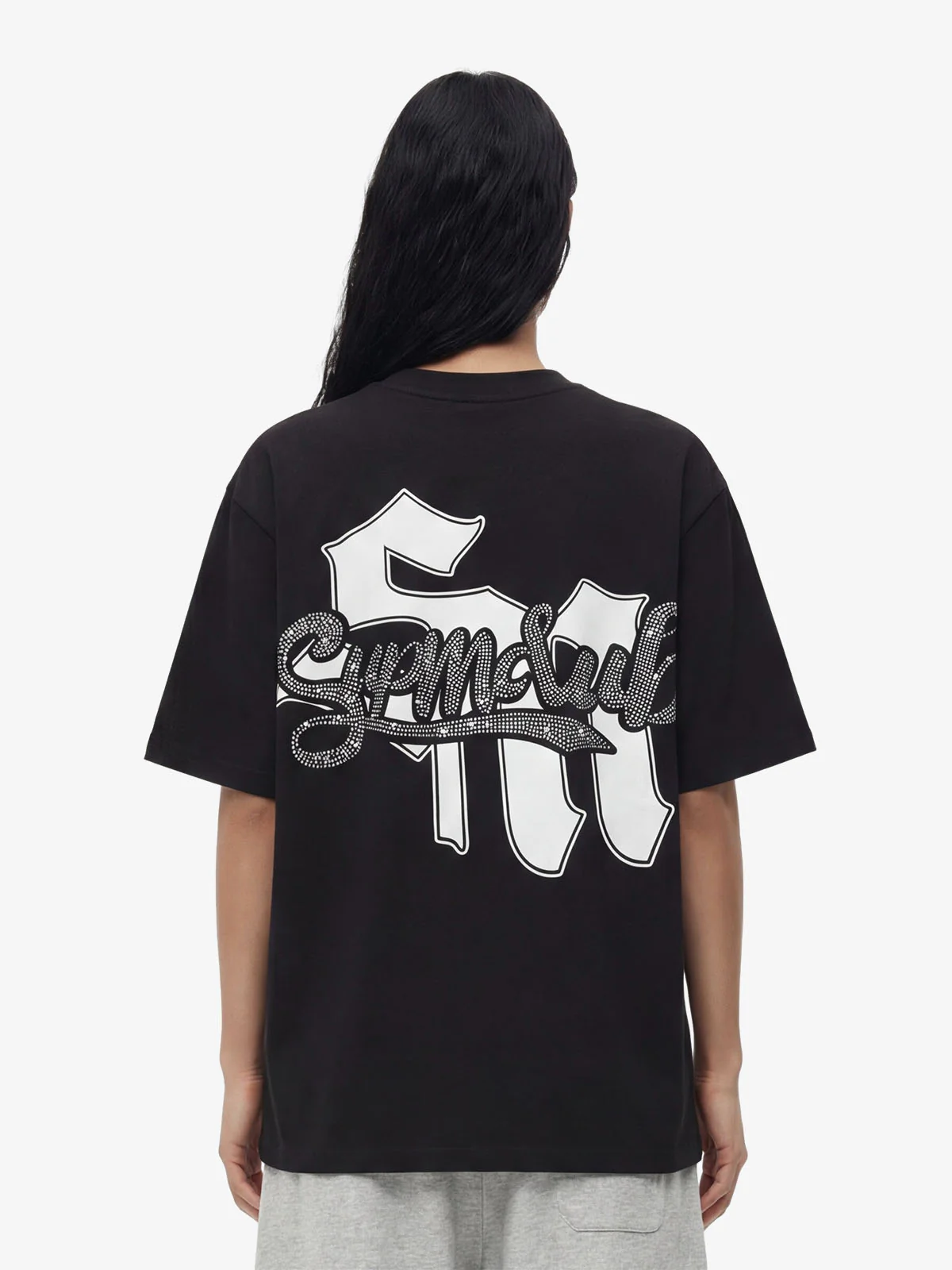 Retro Cupid Rhinestone Graphic T-Shirt - Image 6