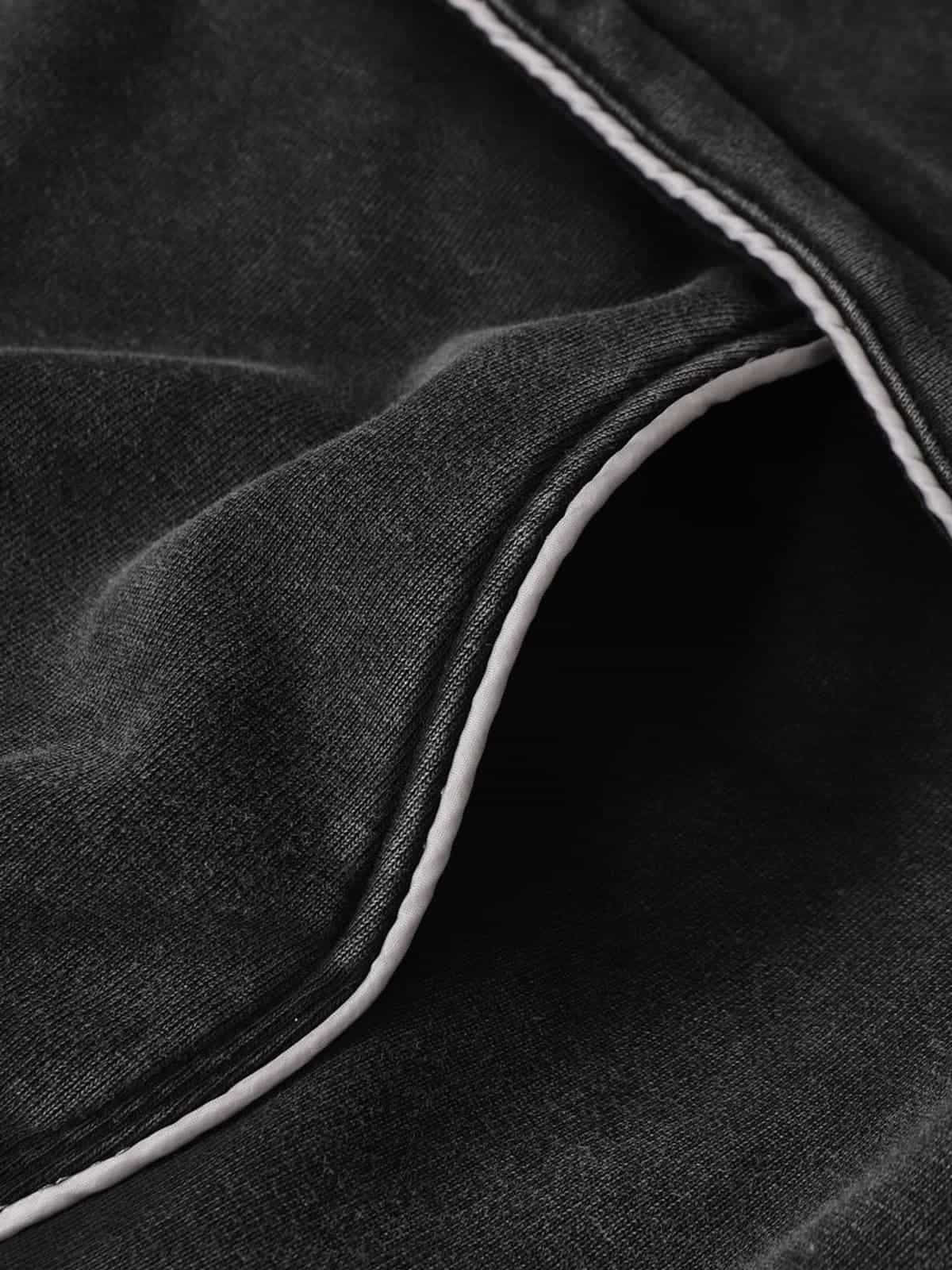 Retro Deconstructed Patchwork Washed Hoodie - Image 11