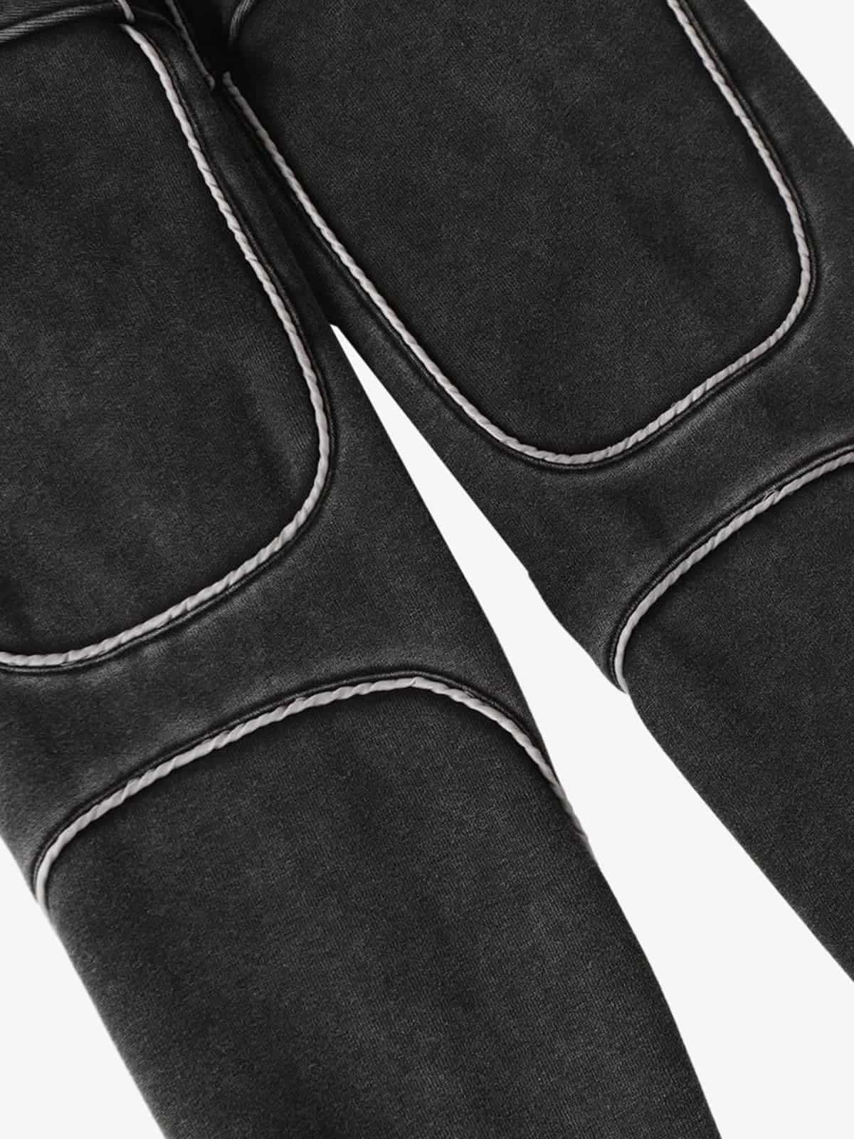 Retro Deconstructed Patchwork Washed Hoodie - Image 12
