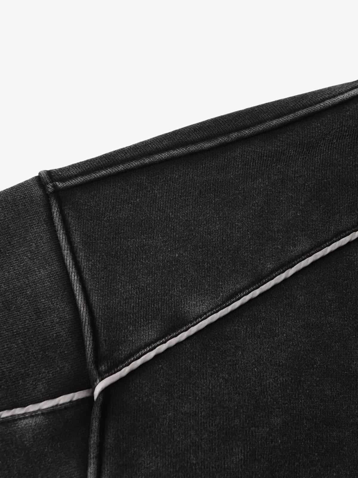 Retro Deconstructed Patchwork Washed Hoodie - Image 13