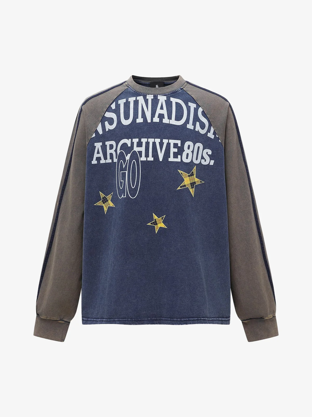 Retro Distressed Motorcycle Colorblock Sweatshirt