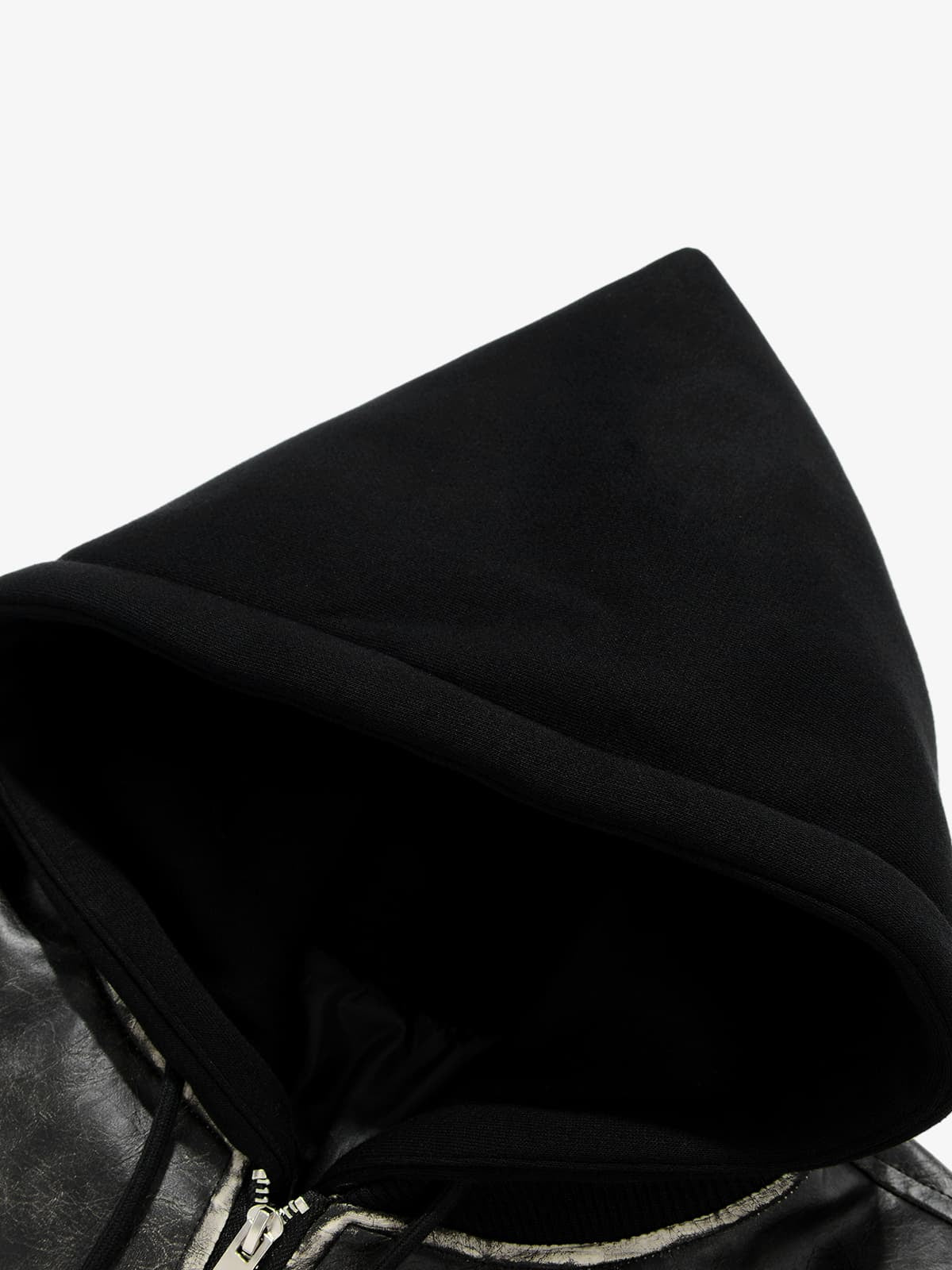 Retro Distressed Washed PU Leather Cotton Jacket - Image 12