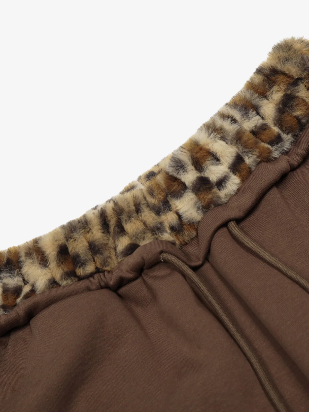 Retro Double-Waist Leopard Patch Barrel Pants - Image 14