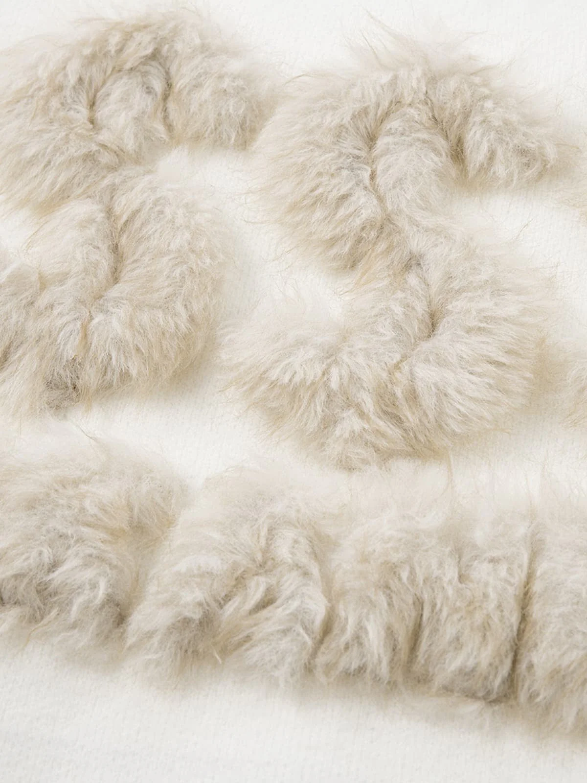 Retro Fuzzy Letter Patch Textured Knit Sweater - Image 8