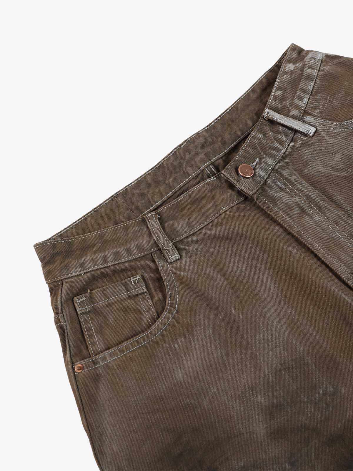 Retro Graffiti Painted Distressed Wide-Leg Jeans - Image 4