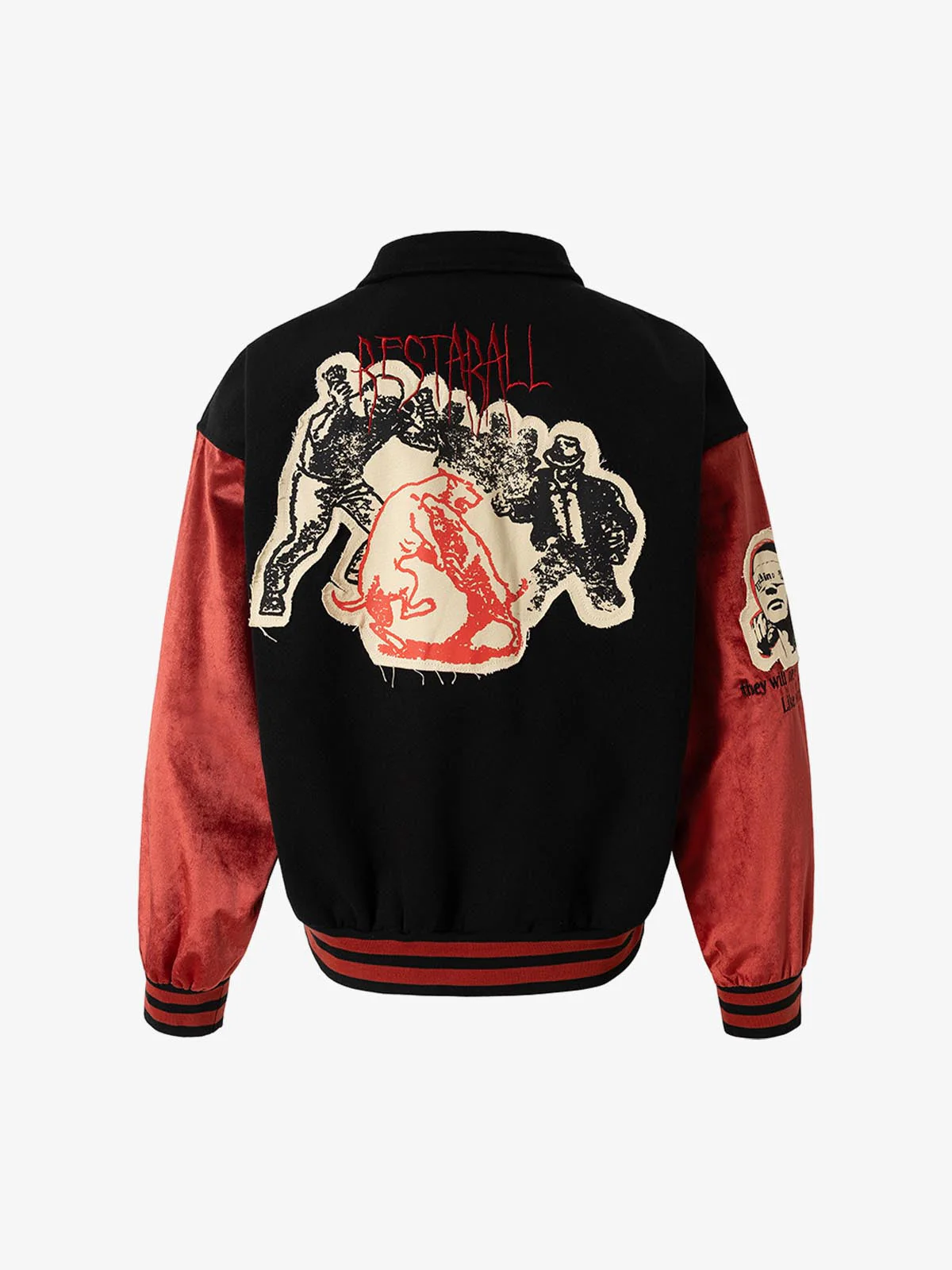 Retro Heavy Design Flight Baseball Jacket - Image 2