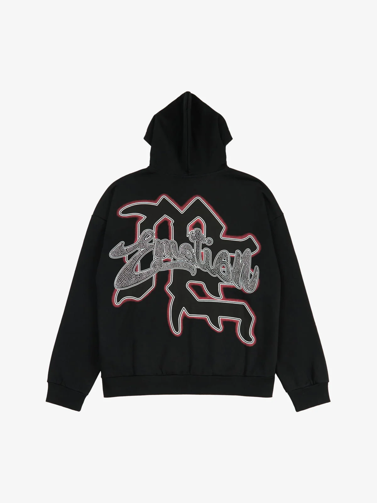 Retro Hip-Hop Cupid Rhinestone Zip Up Hoodie - Image 7