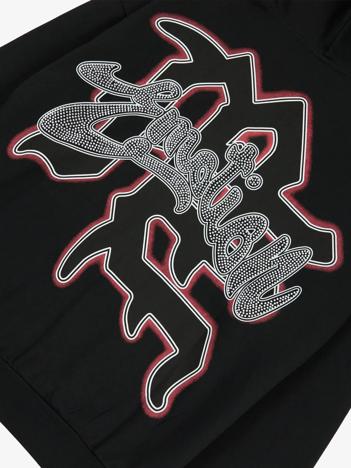 Retro Hip-Hop Cupid Rhinestone Zip Up Hoodie - Image 9