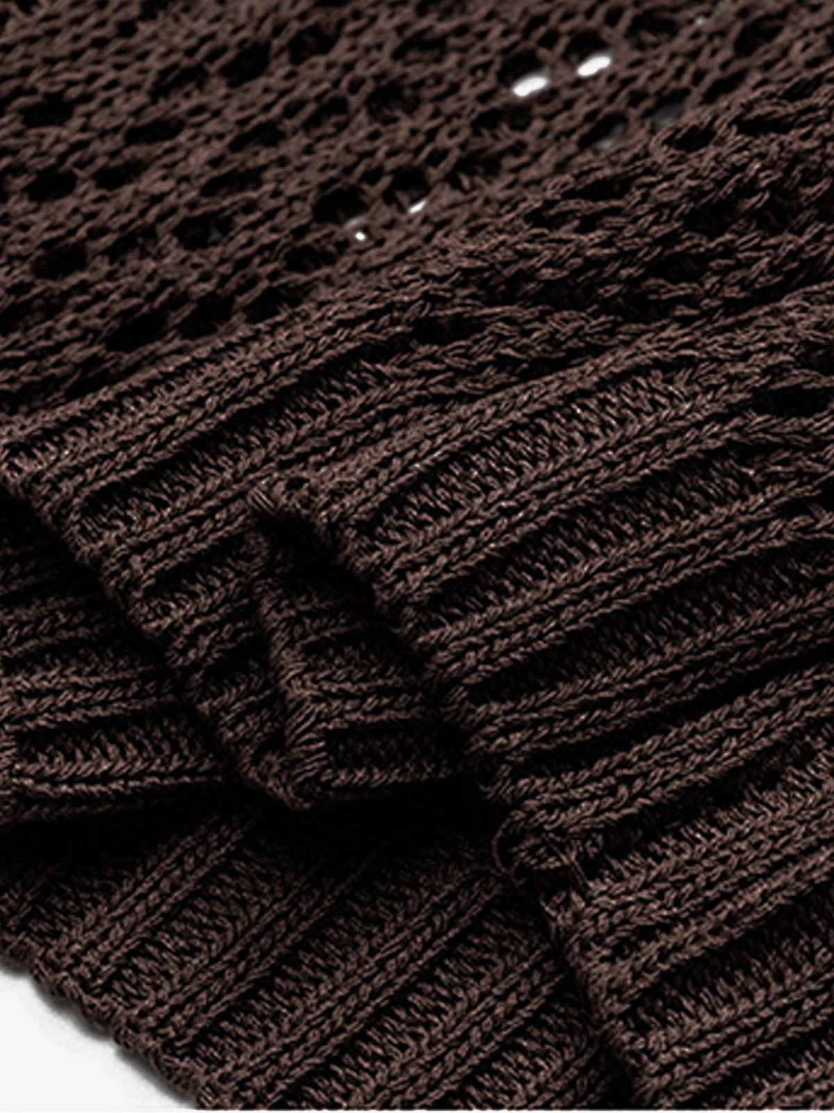 Retro Hollow-Out Knit Zip Up Hoodie - Image 10