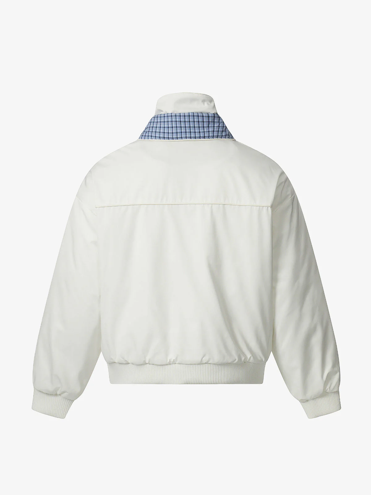 Retro Layered Look Plaid Collar Padded Jacket - Image 5