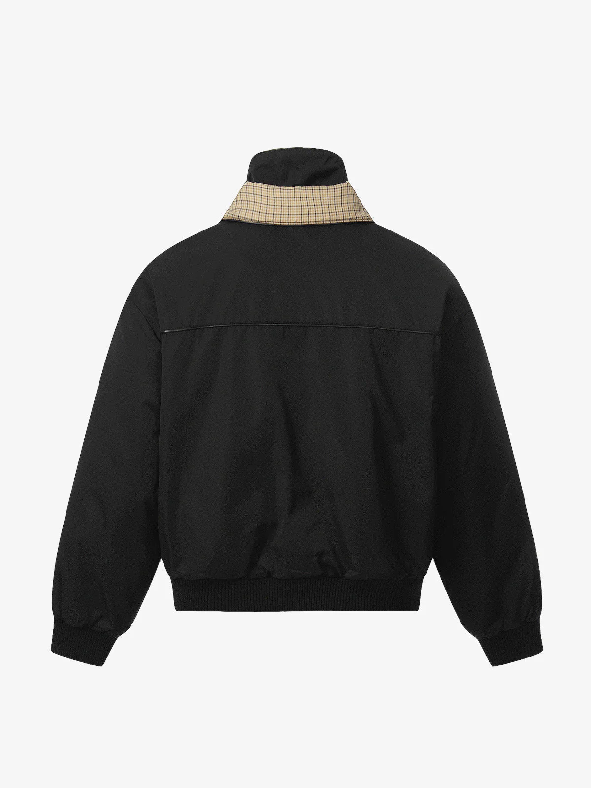Retro Layered Look Plaid Collar Padded Jacket - Image 6