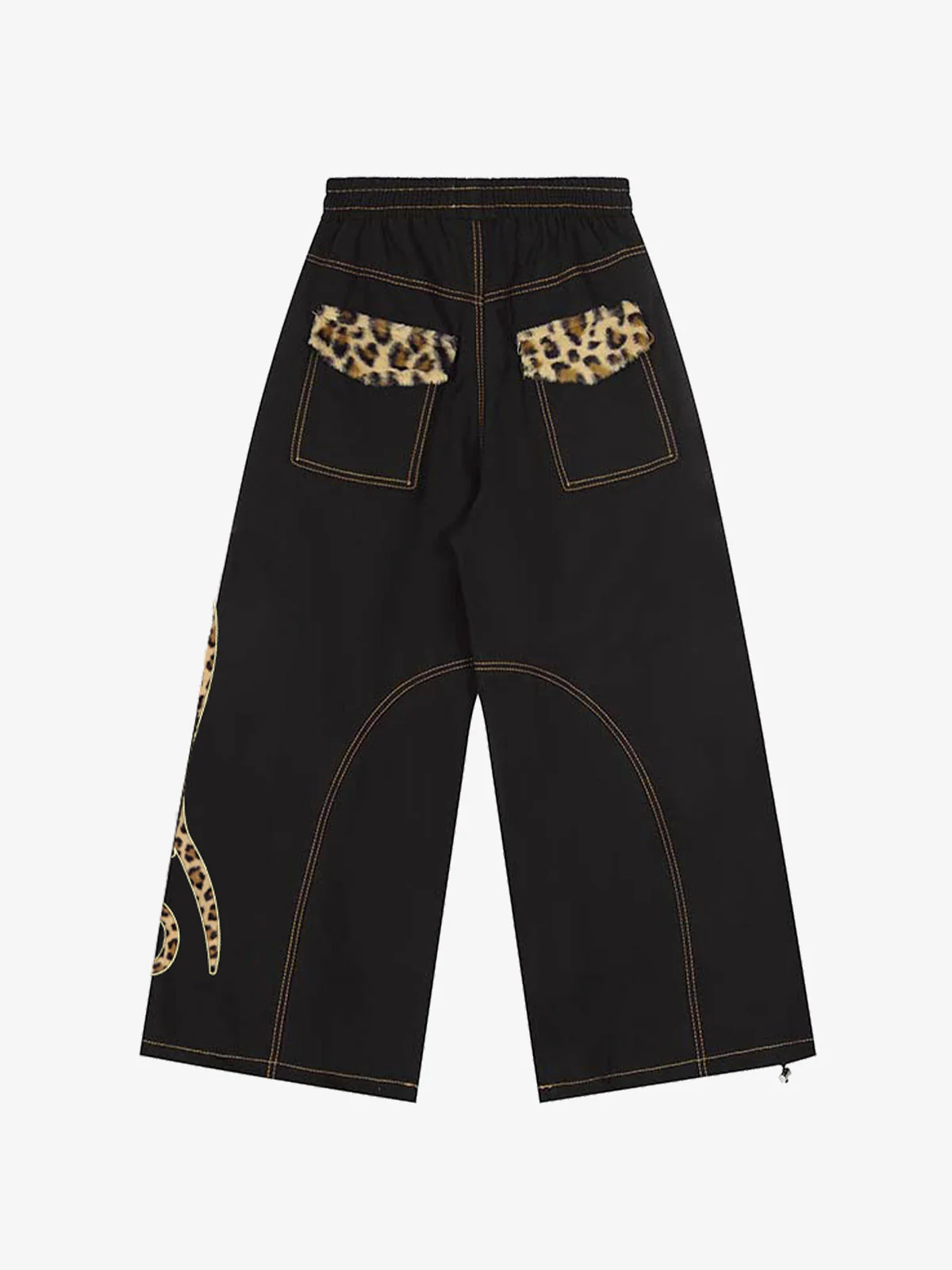 Retro Leopard Logo Wide-Leg Cropped Pants - Image 2