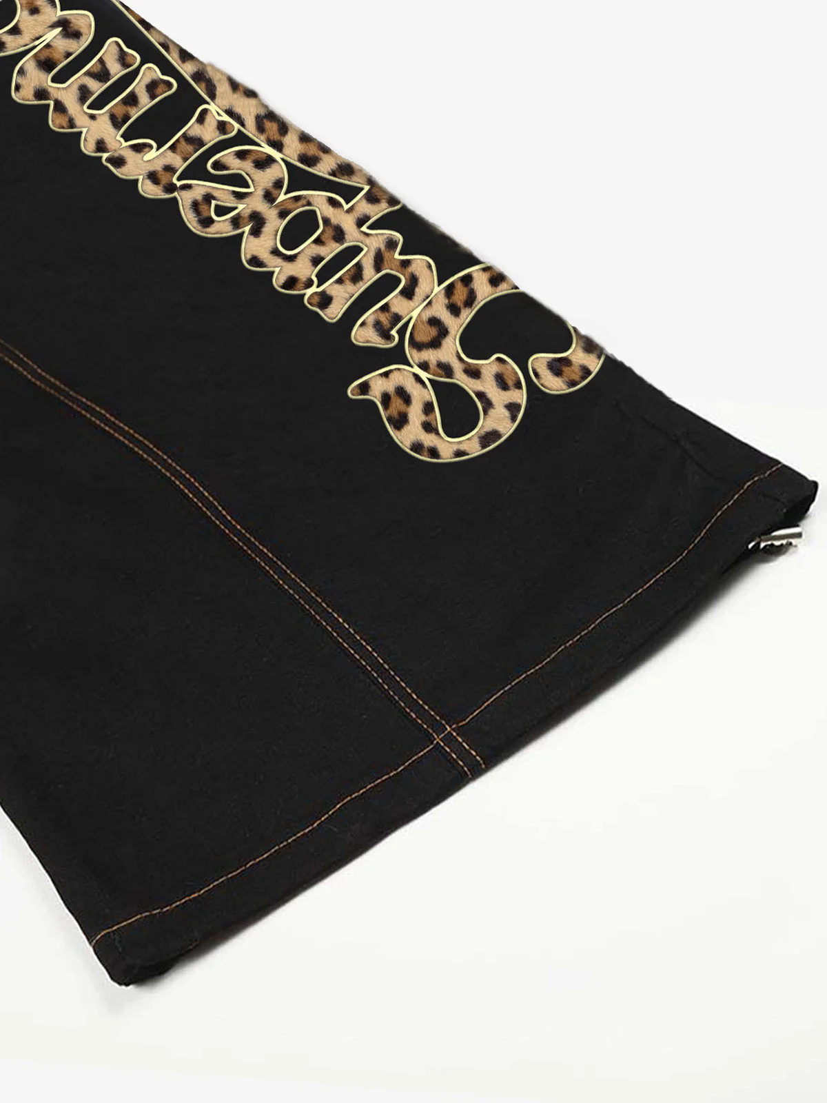 Retro Leopard Logo Wide-Leg Cropped Pants - Image 4