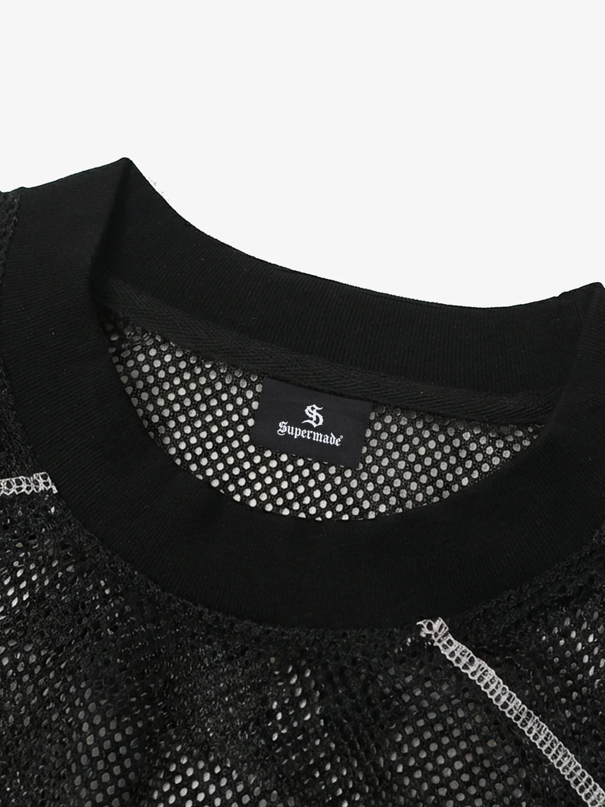 Retro Mesh Panel Number Print Contrast Stitch Jersey T-Shirt - Image 11