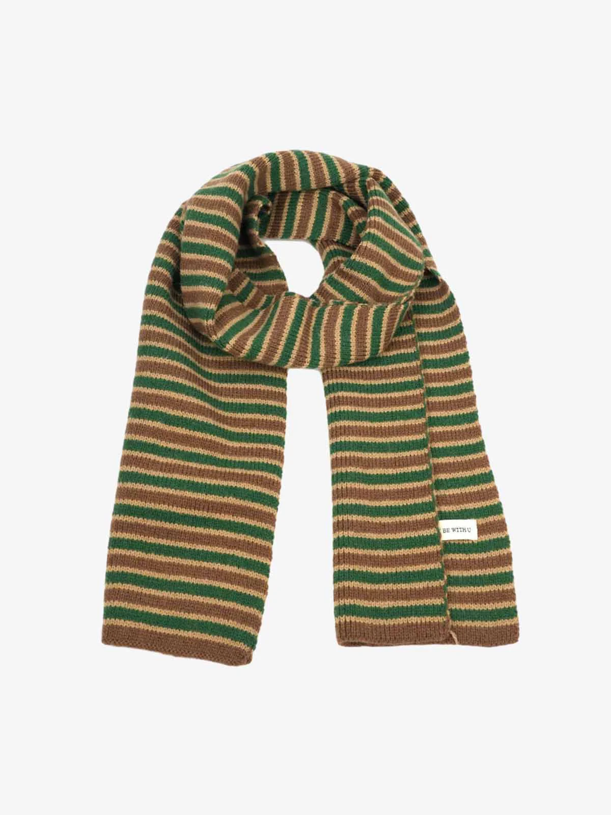 Retro Multicolor Striped Knit Scarf - Image 3