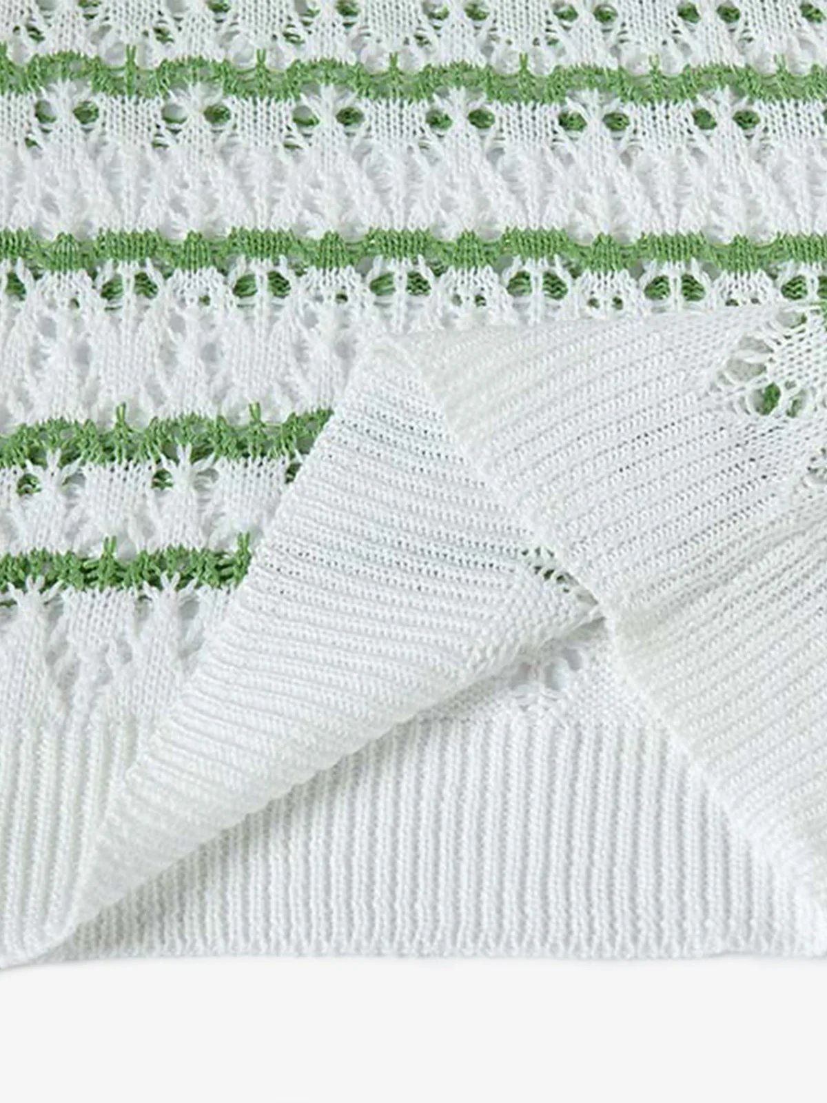 Retro Open-Knit Polo Shirt - Image 10