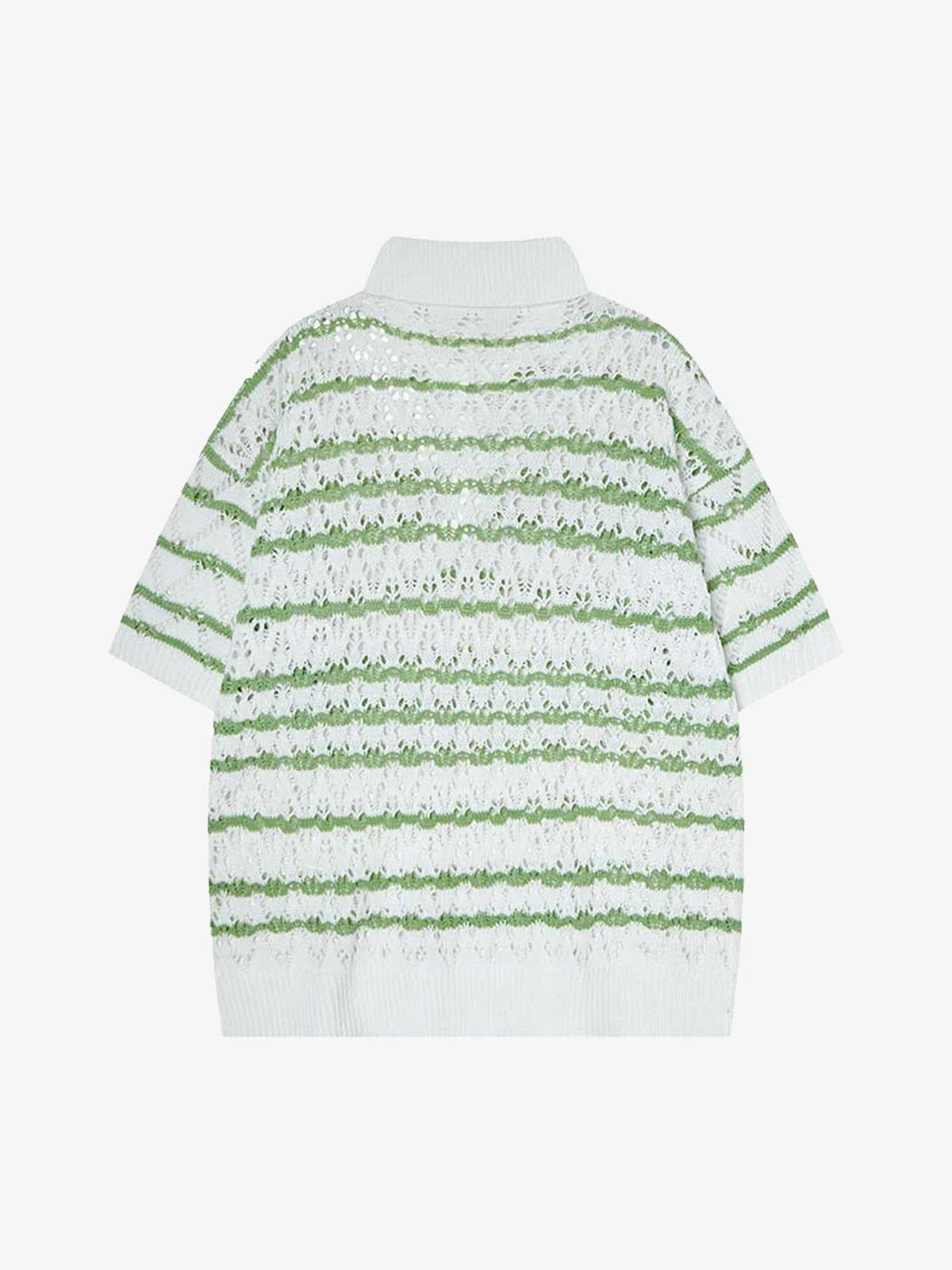 Retro Open-Knit Polo Shirt - Image 4