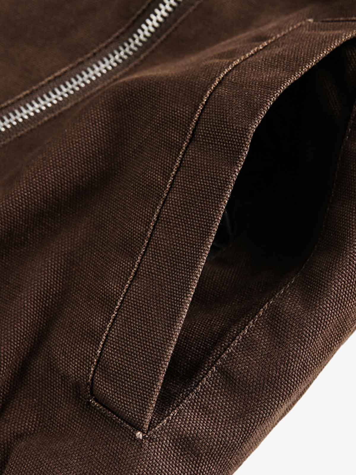 Retro Panelled Utility Multi Pocket Zip Up Bomber Jacket - Image 10