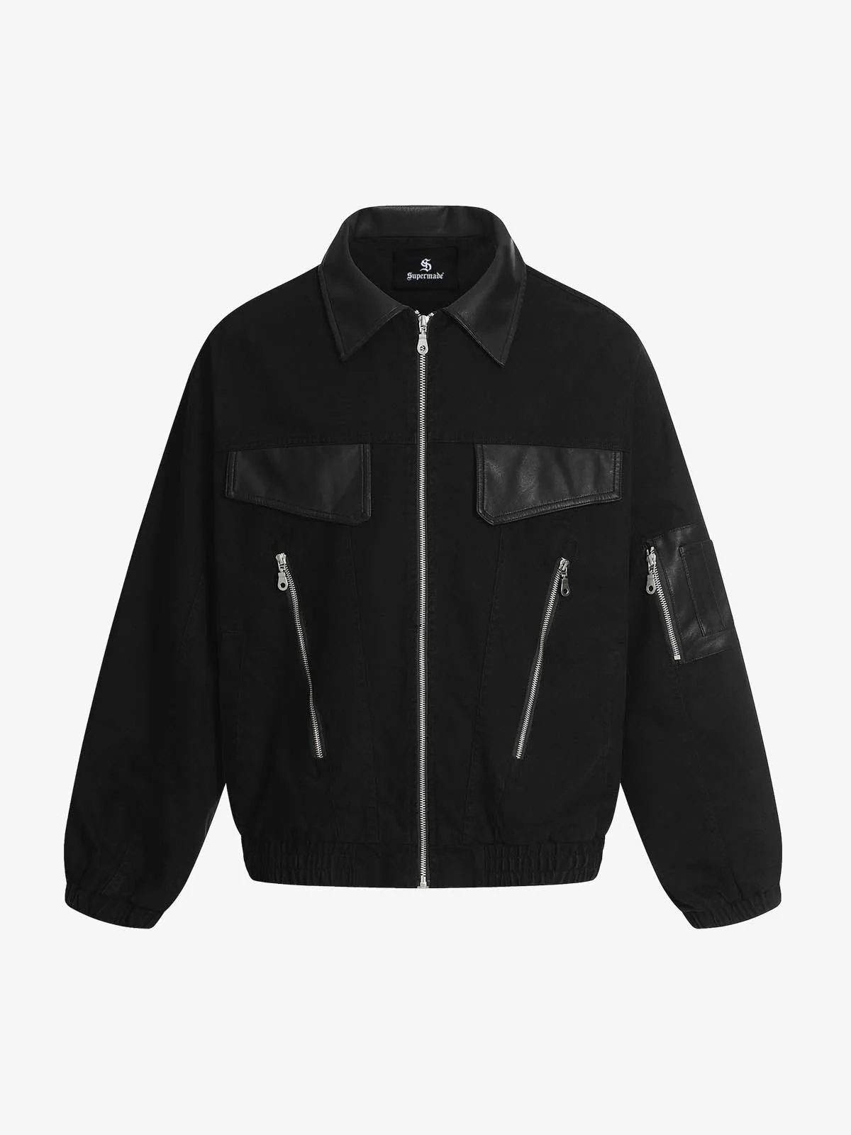Retro Panelled Utility Multi Pocket Zip Up Bomber Jacket - Image 2