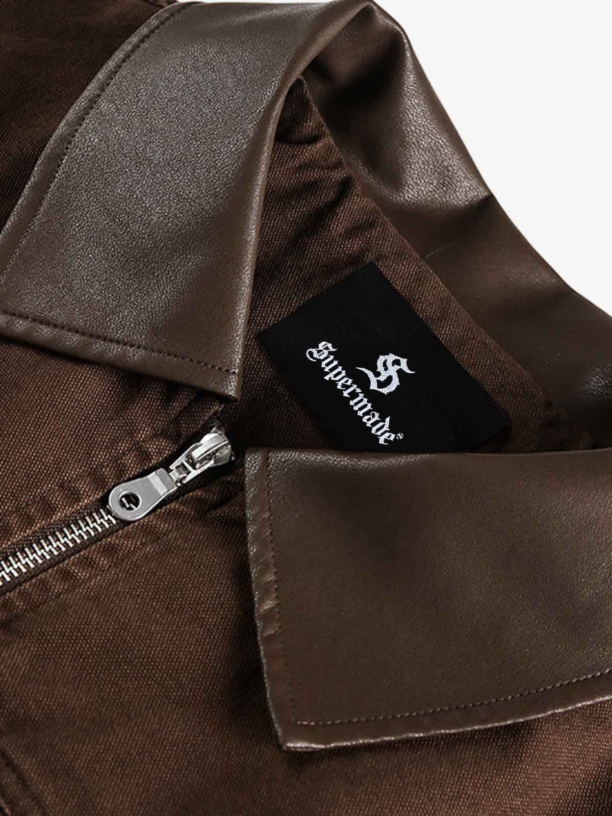 Retro Panelled Utility Multi Pocket Zip Up Bomber Jacket - Image 9