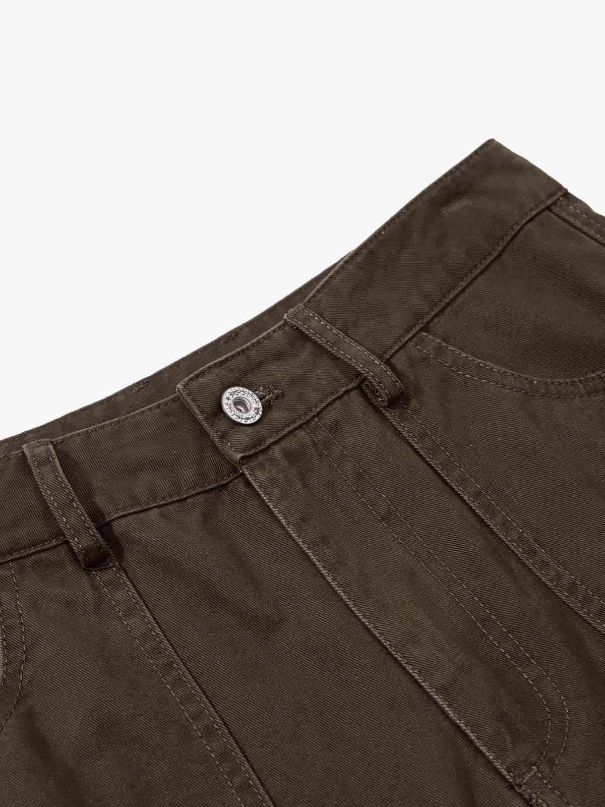 Retro Patchwork Graphic Multi-Pocket Flared Cargo Pants - Image 7