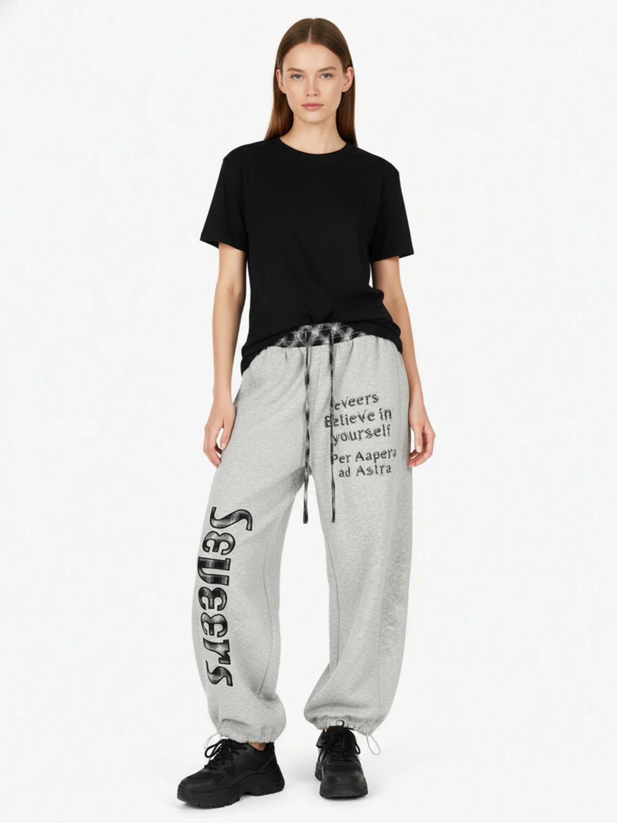 Retro Patchwork Plaid Loose Draped Wide-Leg Pants - Image 3