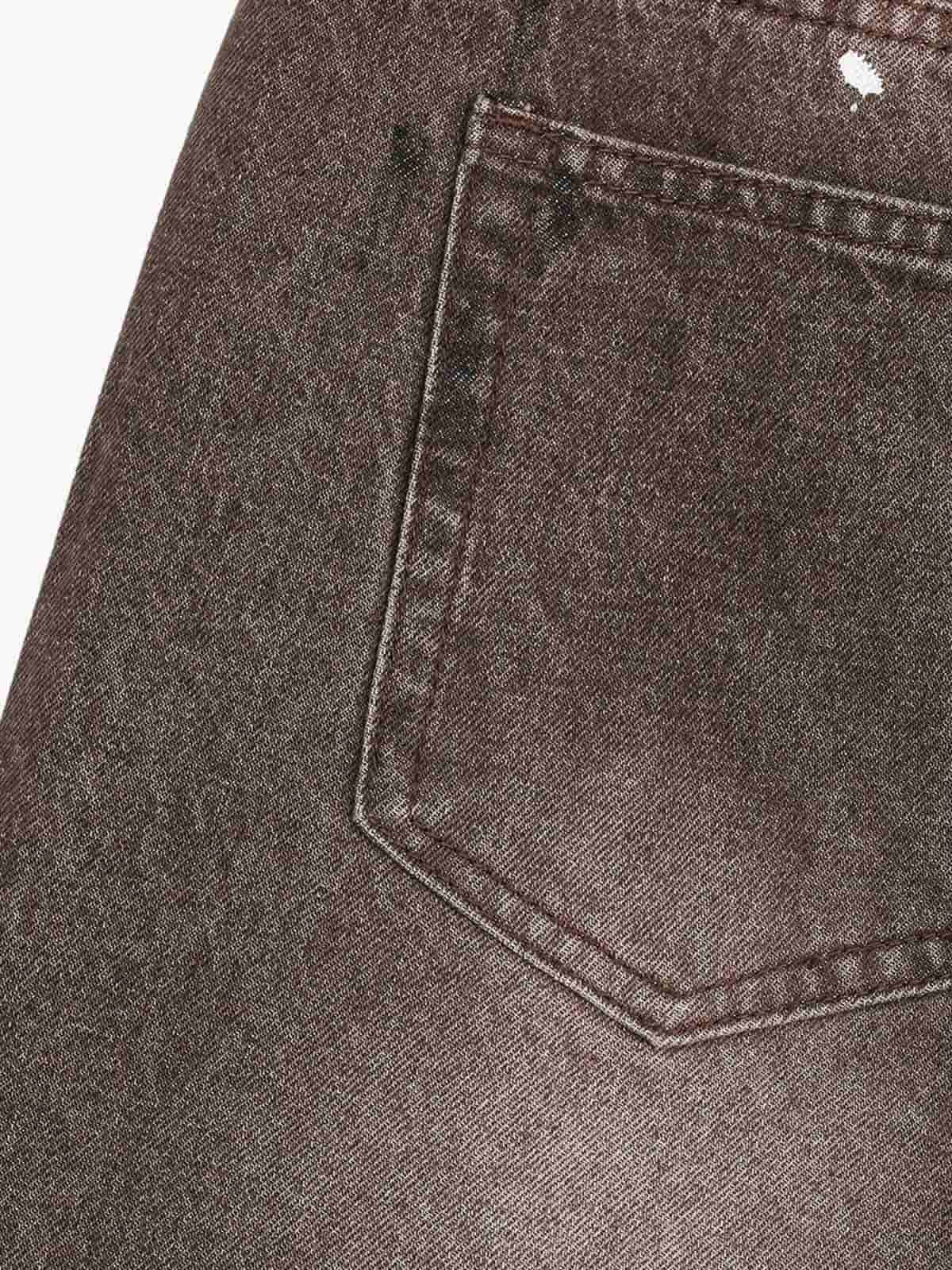 Retro Patchwork Washed Wide Leg Denim Jeans - Image 12