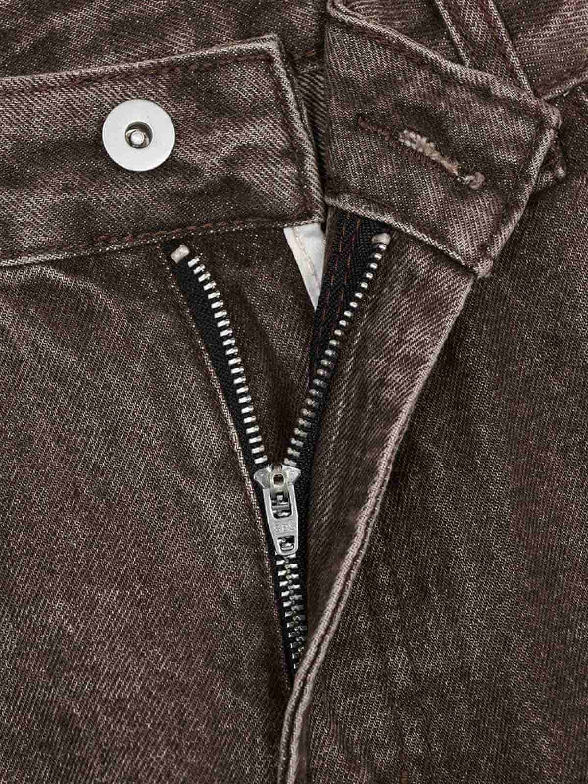 Retro Patchwork Washed Wide Leg Denim Jeans - Image 8