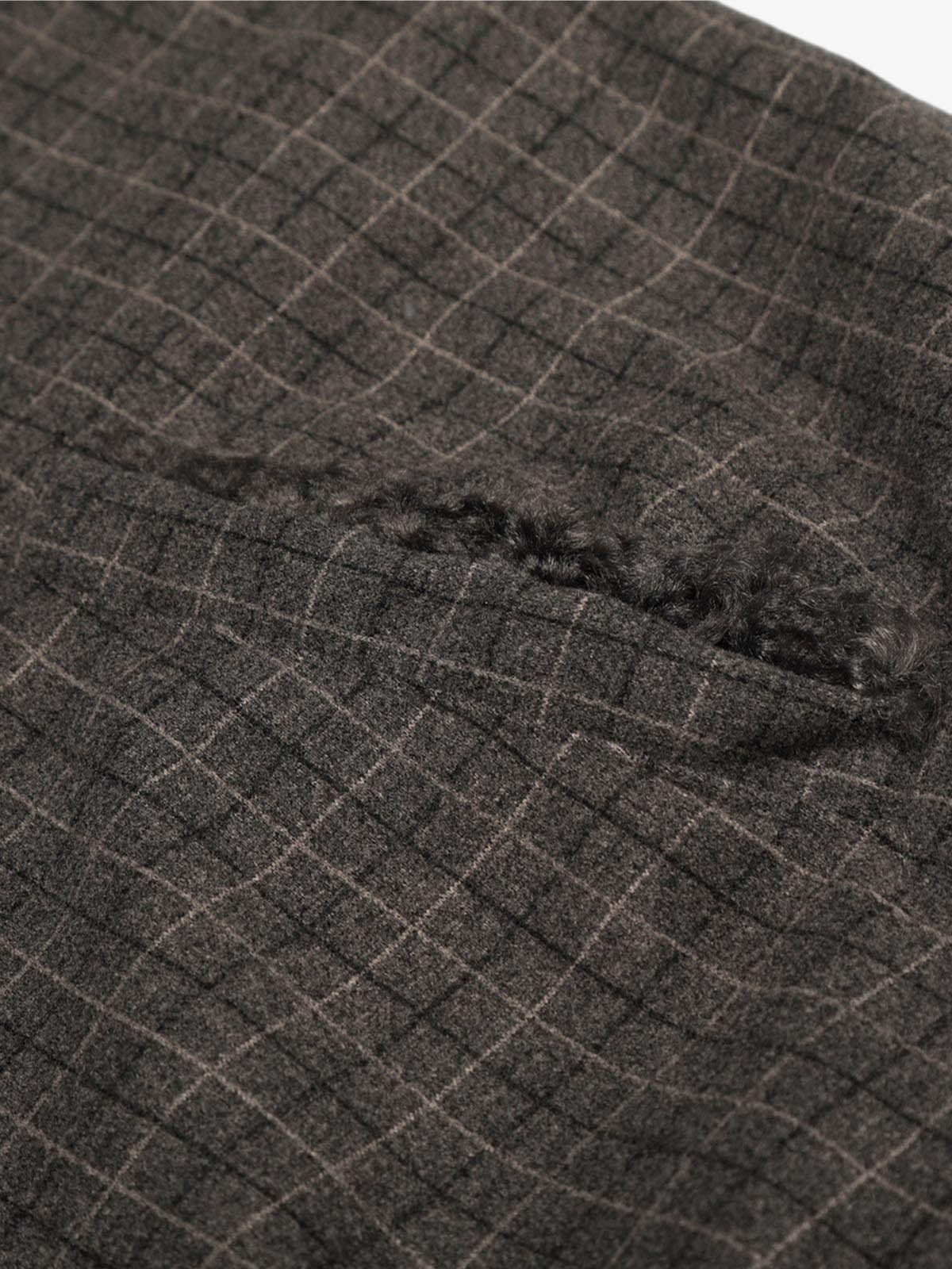 Retro Plaid Fur Collar Warm Padded Jacket - Image 12