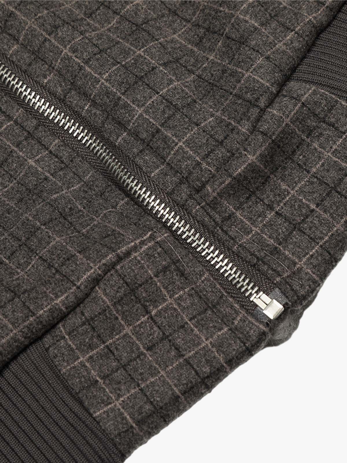Retro Plaid Fur Collar Warm Padded Jacket - Image 15