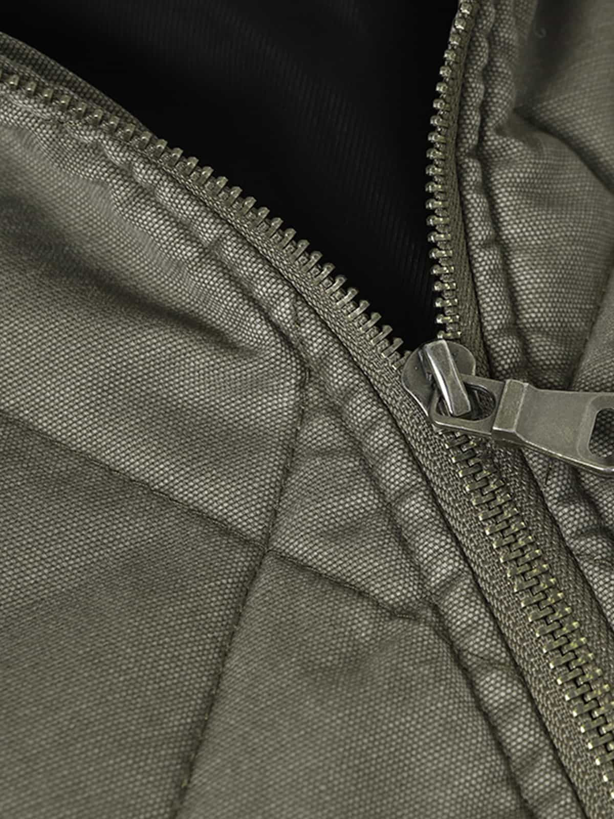 Retro Quilted Patchwork Hooded Cargo Jacket - Image 14